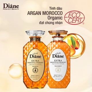 Bộ dầu gội xả giữ nếp tóc thẳng mượt cho tóc bông xù khô cứng Moist Diane Extra Smooth & Straight