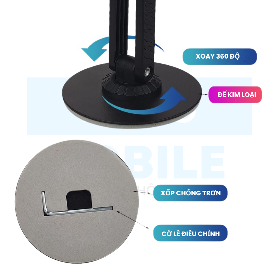 Giá đỡ điện thoại hút nam châm xoay 360 độ có thể điều chỉnh khung nhựa đế thép