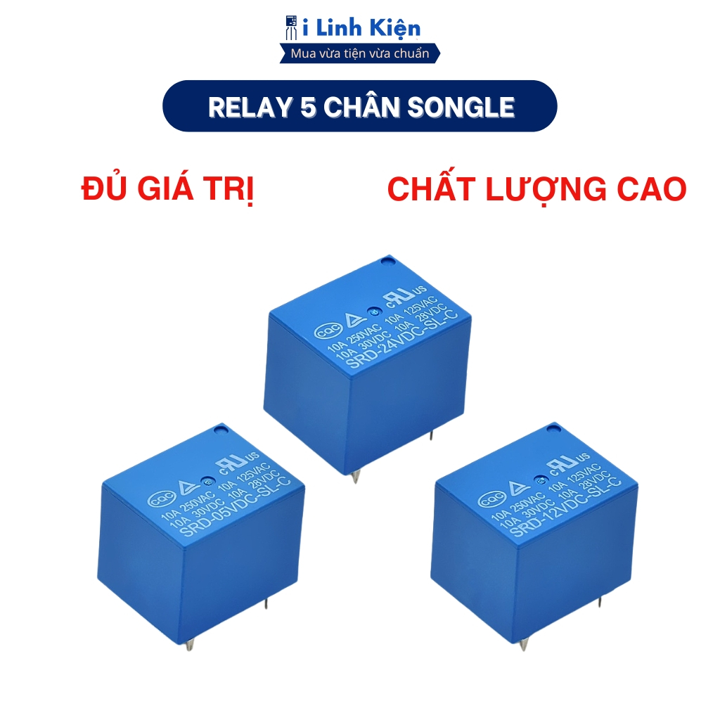 Relay Rơ Le 5 chân 24V 12V 9V 5V 3V Songle đảm bảo chất lượng ilinhkien.