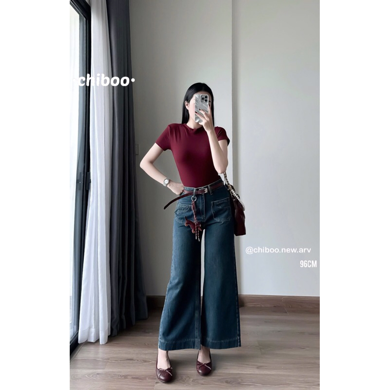[𝐒𝐮𝐙𝐲] Quần Jeans Kèm Đai Belt Đỏ 96cm QCCC Loại 1