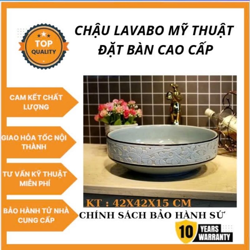 Chậu sứ mỹ thuật, Lavabo đặt bàn mỹ Nghệ ( BH 10 năm ) | Shopee Việt Nam