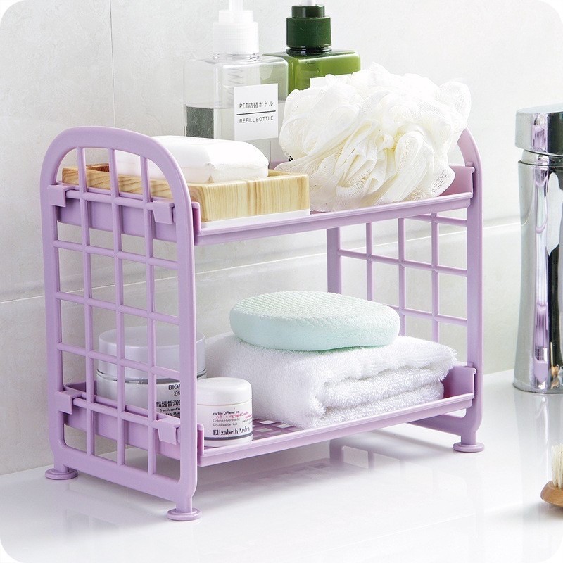 Kệ mini để bàn 2 tầng tiện lợi nhỏ gọn - Kệ nhựa đa năng để bàn (hàng y hình)