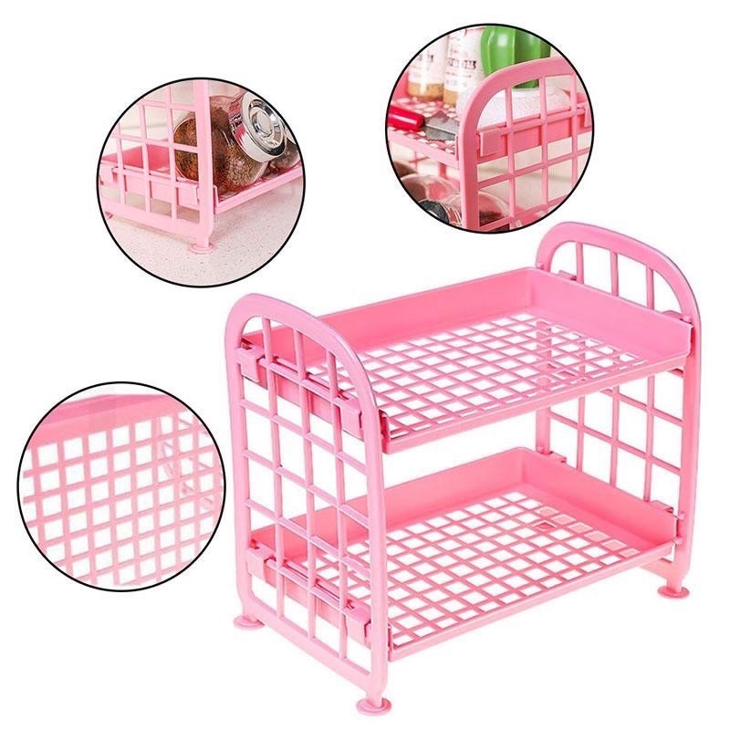 Kệ mini để bàn 2 tầng tiện lợi nhỏ gọn - Kệ nhựa đa năng để bàn (hàng y hình)