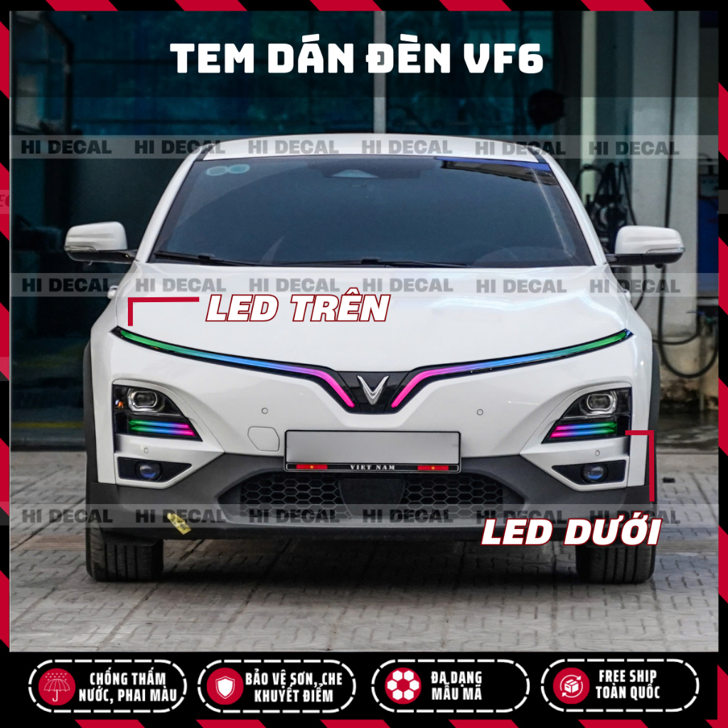 Tem dán đèn VF6, decal đèn Vinfsat VF6, tem đổi màu bảo vệ đèn