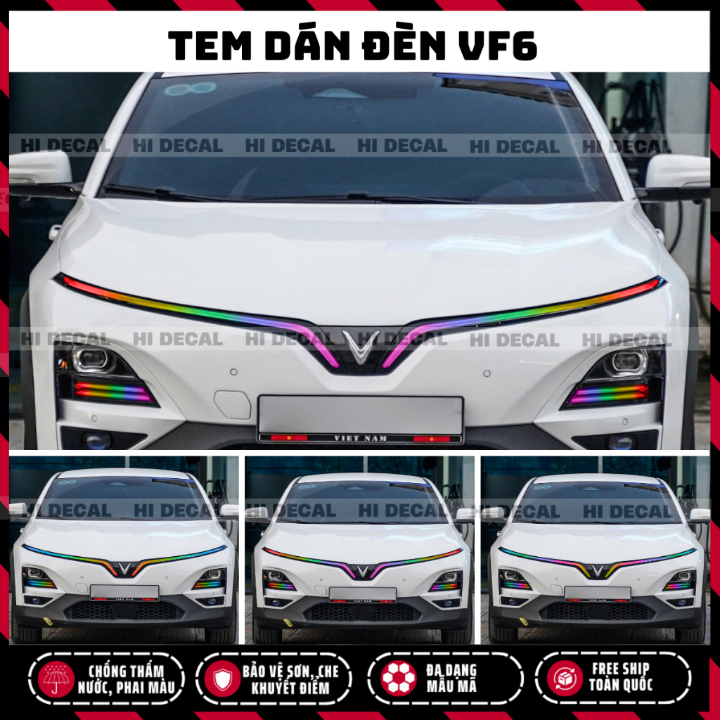 Tem dán đèn VF6, decal đèn Vinfsat VF6, tem đổi màu bảo vệ đèn