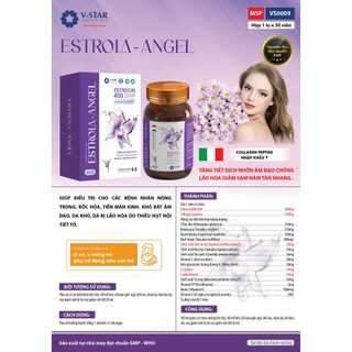 ✅ [Chính Hãng] Estrola-Angel Hỗ trợ giảm các triệu chứng bốc hoả, rối loạn giấc ngủ, chống lão hoá da | Hộp 30 viên