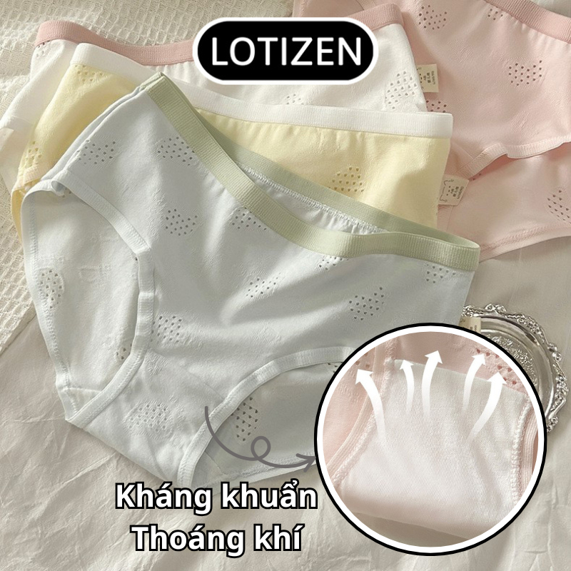 SET Quần lót nữ cotton thiết kế lỗ nhỏ thông hơi thoáng khí Quần lót nữ lót kháng khuẩn