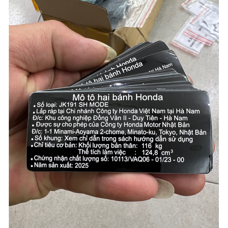 Tem thông số SH Mode 2020-2025 Zin