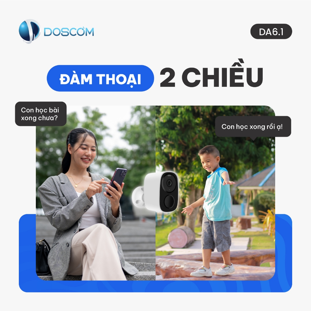 Camera năng lượng mặt trời DOSCOM DA6.1, dung lượng pin 5000mAh sử dụng 15 ngày, giám sát