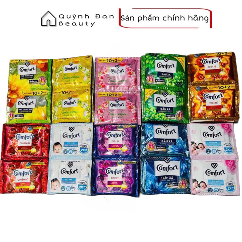 Dây 10 gói nước xả vải Comfort thơm lâu, mềm vải .