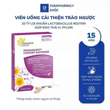 Viên uống cải thiện trào ngược Probioboost Confort Gastrique - Fleurance Nature Hộp 15 viên bổ sung lợi khuẩn dạ dày