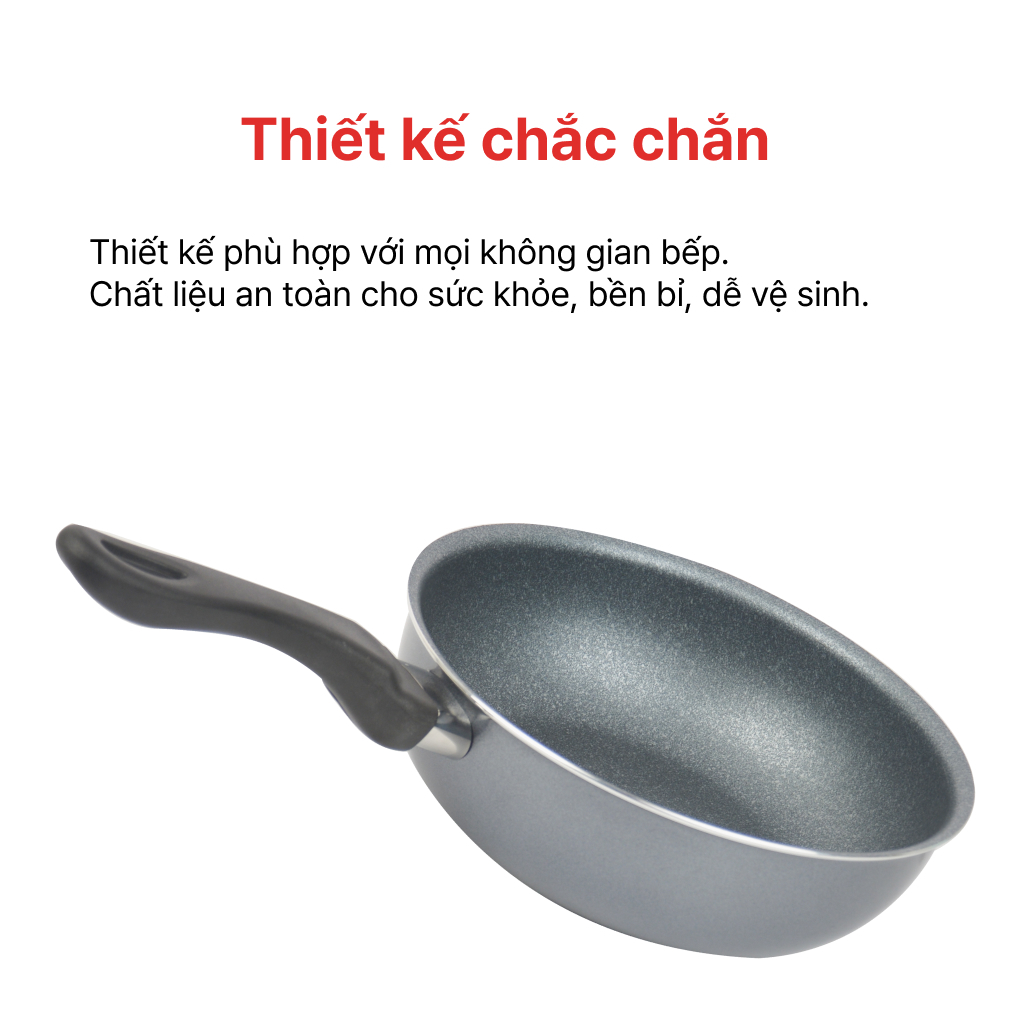 Ảnh Chảo Sâu Vân Đá Bếp Từ Siêu Bền Happy Cook 24. 26, 28 cm 3
