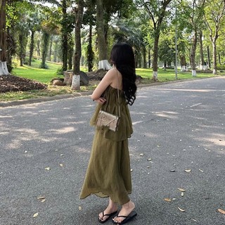 Set Bộ Đồ Nữ Áo Quây Đũi Xốp Xếp Ly Ngực Mix Chân Váy Dáng Dài Có Lót Trong Freesize