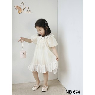 [B&G] Đầm váy trắng chất tơ óng mát mẻ mùa hè đi học, đi chơi, tiệc cho bé gái từ 12-45kg(3-12y)