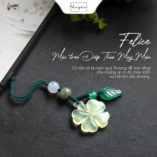 Felice - Móc Treo Diệp Thảo - Đá Ngọc Bích Serpentine - Quà Tặng Ý Nghĩa Mang Lại Bình An, May Mắn