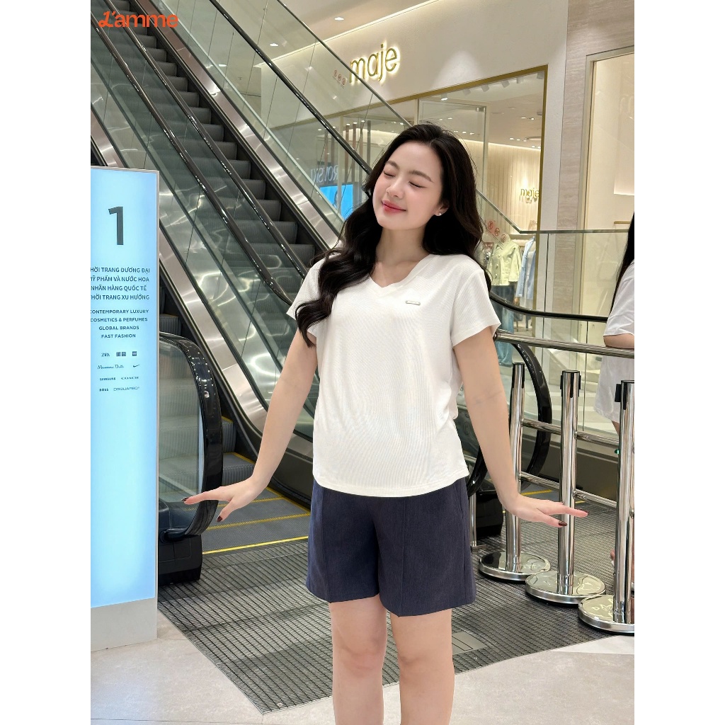 Ảnh Quần short Urban Pants chất liệu text hàn co giãn nhẹ nhàng kết hợp đáp bụng mềm mại, dễ phối đồ thiết kế by L'amme 1
