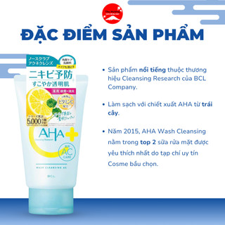 Sữa Rửa Mặt AHA  Nhật Bản Làm Sạch Sâu Sáng Da, Dưỡng Ẩm