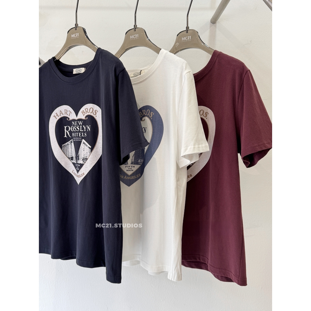 Ảnh Áo phông Hart Bros trái tim dáng vừa chất cotton co giãn nhẹ MC21.studios a4303 1