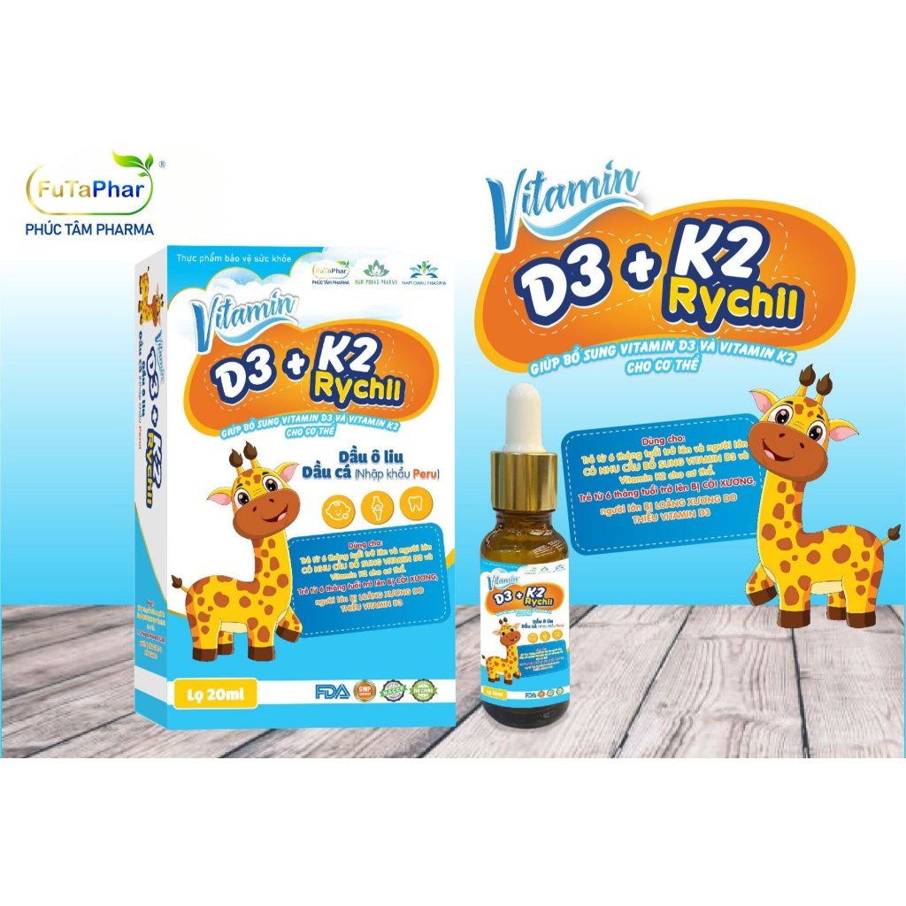 Vitamin D3 & K2 MK7 - Giúp Trẻ Tăng Cường Hấp Thu Canxi - Vitamin D3 Nhỏ Giọt