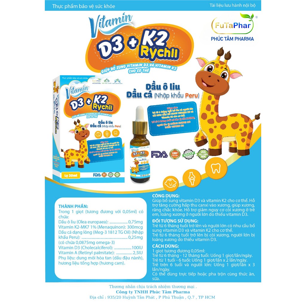 Vitamin D3 & K2 MK7 - Giúp Trẻ Tăng Cường Hấp Thu Canxi - Vitamin D3 Nhỏ Giọt