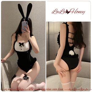 Bộ Đồ Ngủ Cosplay Sexy Thỏ Hồng Đen Bodysuit Thỏ Dễ Thương - LaLa Honey