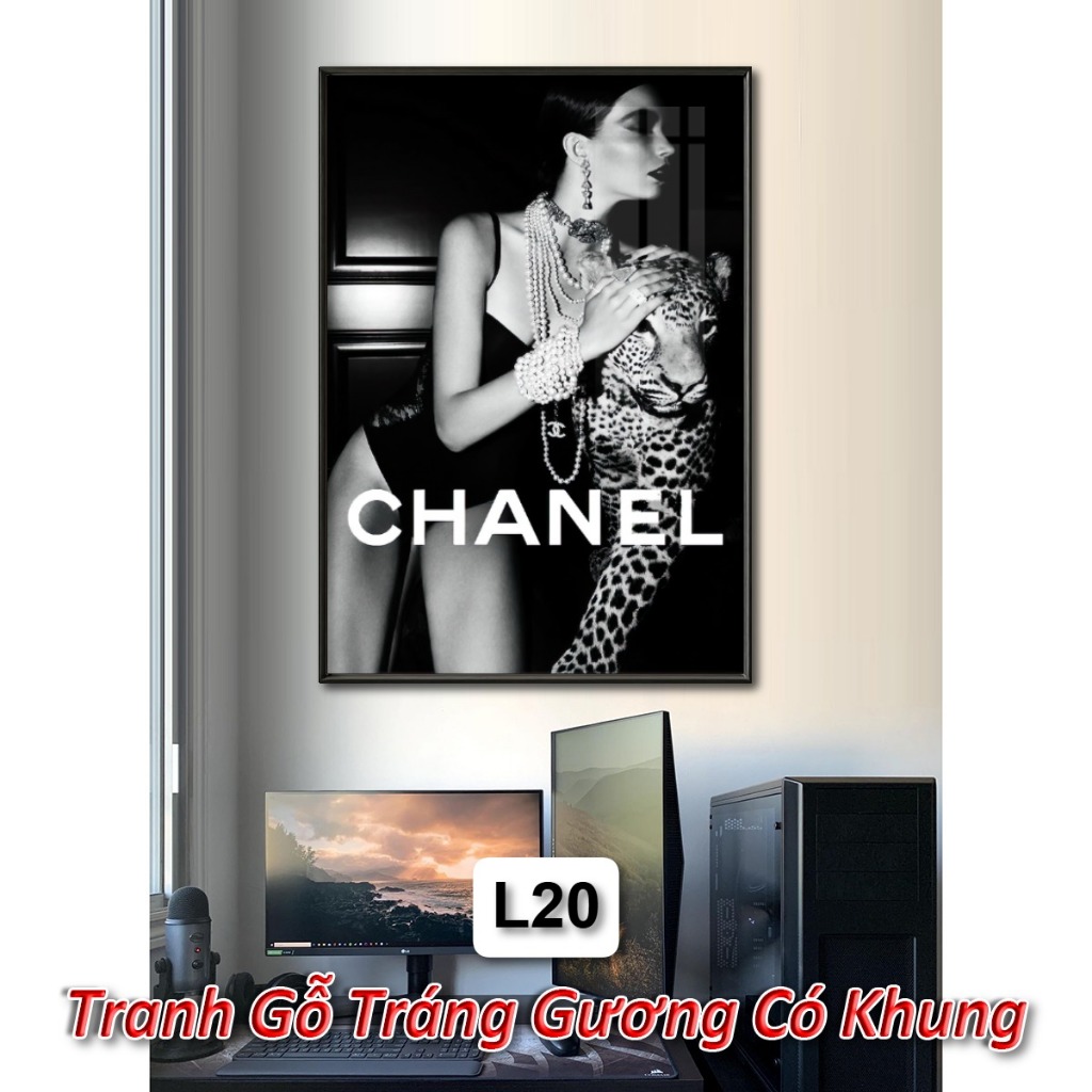 (Nhiều Mẫu) Tranh Treo Tường Logo Các Thương Hiệu Thời Trang Nổi Tiếng Tráng Gương Khung Composite Cao Cấp