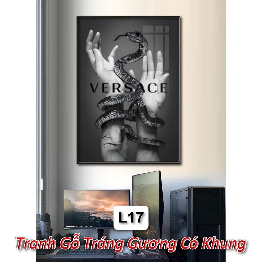 Tranh Logo Luxury Brand Tráng Gương Khung Composite Decor Cửa Hàng, Trang Trí Nhà Cửa