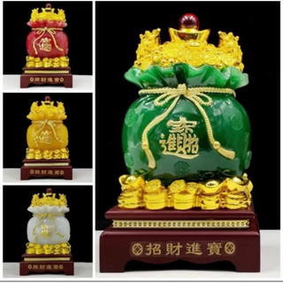 [Giá siêu rẻ] Túi tiền kim bảo vật phẩm phong thuỷ tài lộc cao cấp kèm đế gỗ - Túi tiền kim phong thủy