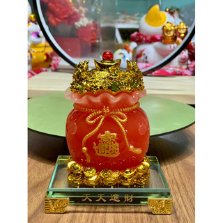 [Giá siêu rẻ] Túi tiền kim bảo vật phẩm phong thuỷ tài lộc cao cấp kèm đế gỗ - Túi tiền kim phong thủy
