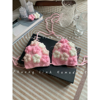 Áo bikini hamade mẹ và bé đính ngọc trai
