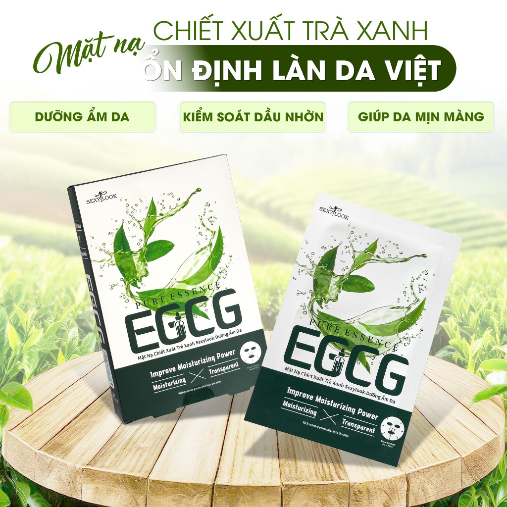 Ảnh Combo 9 Mặt Nạ Trà Xanh Mix Tràm Trà SEXYLOOK Giảm Mụn Dầu và Dưỡng Ẩm Da (9 miếng x 25ml) 2