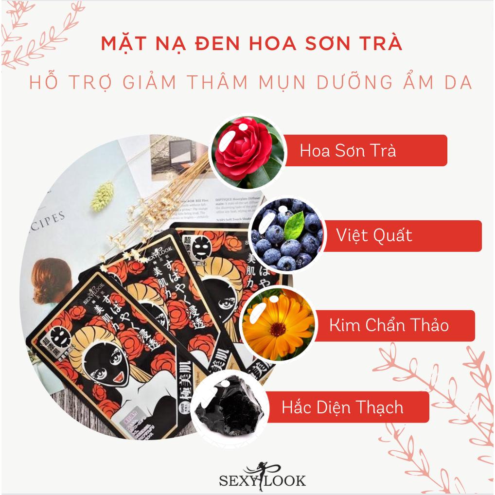 Ảnh Mặt Nạ SEXYLOOK - Dòng Mặt Nạ Đen Truyền Thống ( 5 miếng x 28ml ) 4