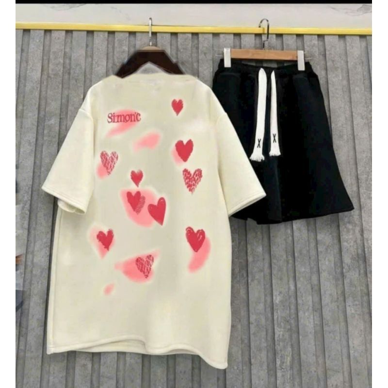 Tổng hợp các sét bộ quần đùi trơn + mix áo phông form rộng tay lỡ unisex