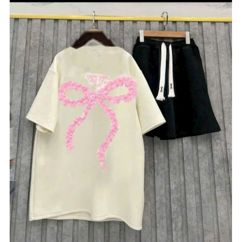 Tổng hợp các sét bộ quần đùi trơn + mix áo phông form rộng tay lỡ unisex