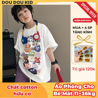 [DOUDOU KID] AP17 Áo Phông Cho Bé Từ 11-35kg,Chất Cotton Chính Phẩm Nặng Tay Mát Lịm