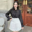 Áo sơ mi nữ tơ xốp babydoll dài tay A2464 Kymie