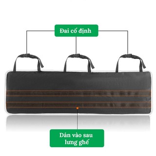 Túi Vải Oxford Đựng Đồ Treo Cốp Sau Xe Ô Tô - Có 4 Ngăn Sức Chứa Lớn LOẠI 2 ĐEN VIỀN TRẮNG
