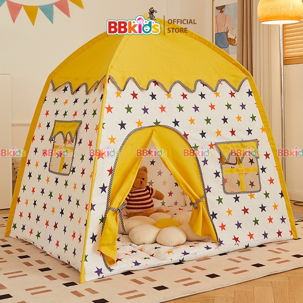 Lều Cho Bé Gái Trai BBkids, Công Chúa Cắm Trại Bằng Vải Canvas, Khung Chắc Chắn, Lều Bóng - BB028
