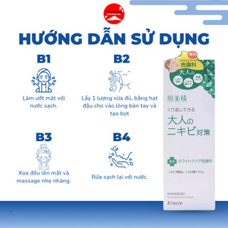 Sữa Rửa Mặt Kracie Cho Da Mụn Làm Sạch Bụi Bẩn Dầu Thừa Ngăn Ngừa Mụn Tái Tạo Da 110g