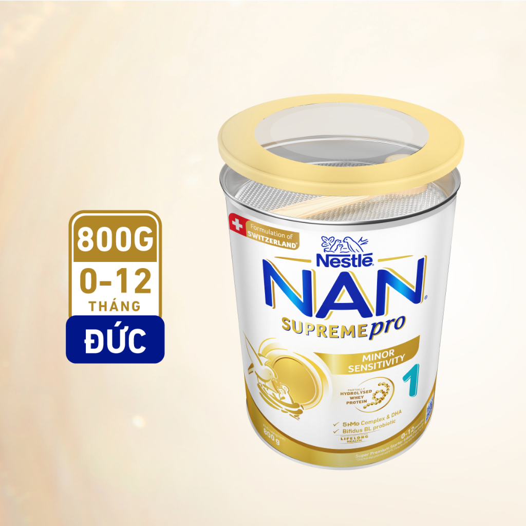 Ảnh Sữa bột Nestlé NAN SUPREMEPRO 1 800g nhập khẩu Đức với đạm thủy phân 1 phần, 5HMO & lợi khuẩn 2
