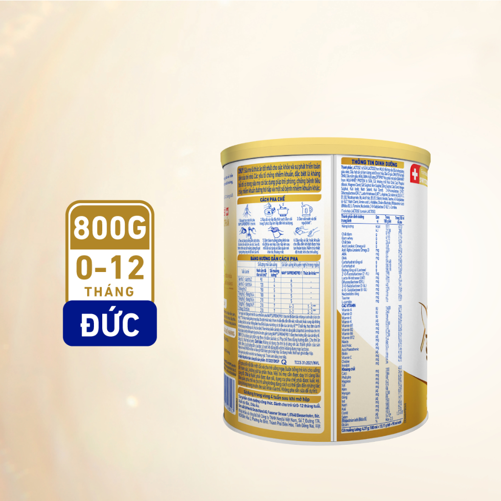 Ảnh Sữa bột Nestlé NAN SUPREMEPRO 1 800g nhập khẩu Đức với đạm thủy phân 1 phần, 5HMO & lợi khuẩn 4