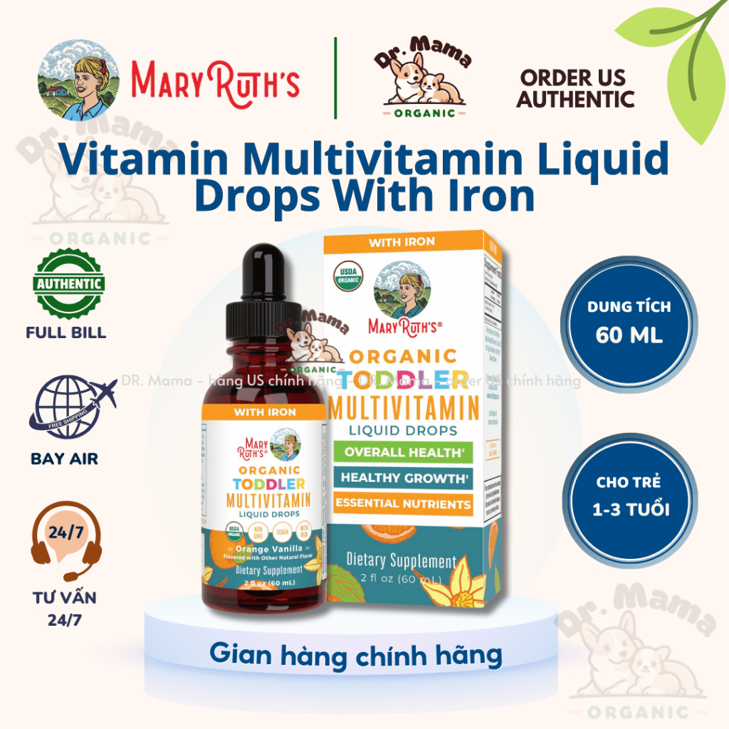 Vitamin Multivitamin Mary Ruth’s Liquid Drops With Iron - Chứa Sắt Hỗ ...