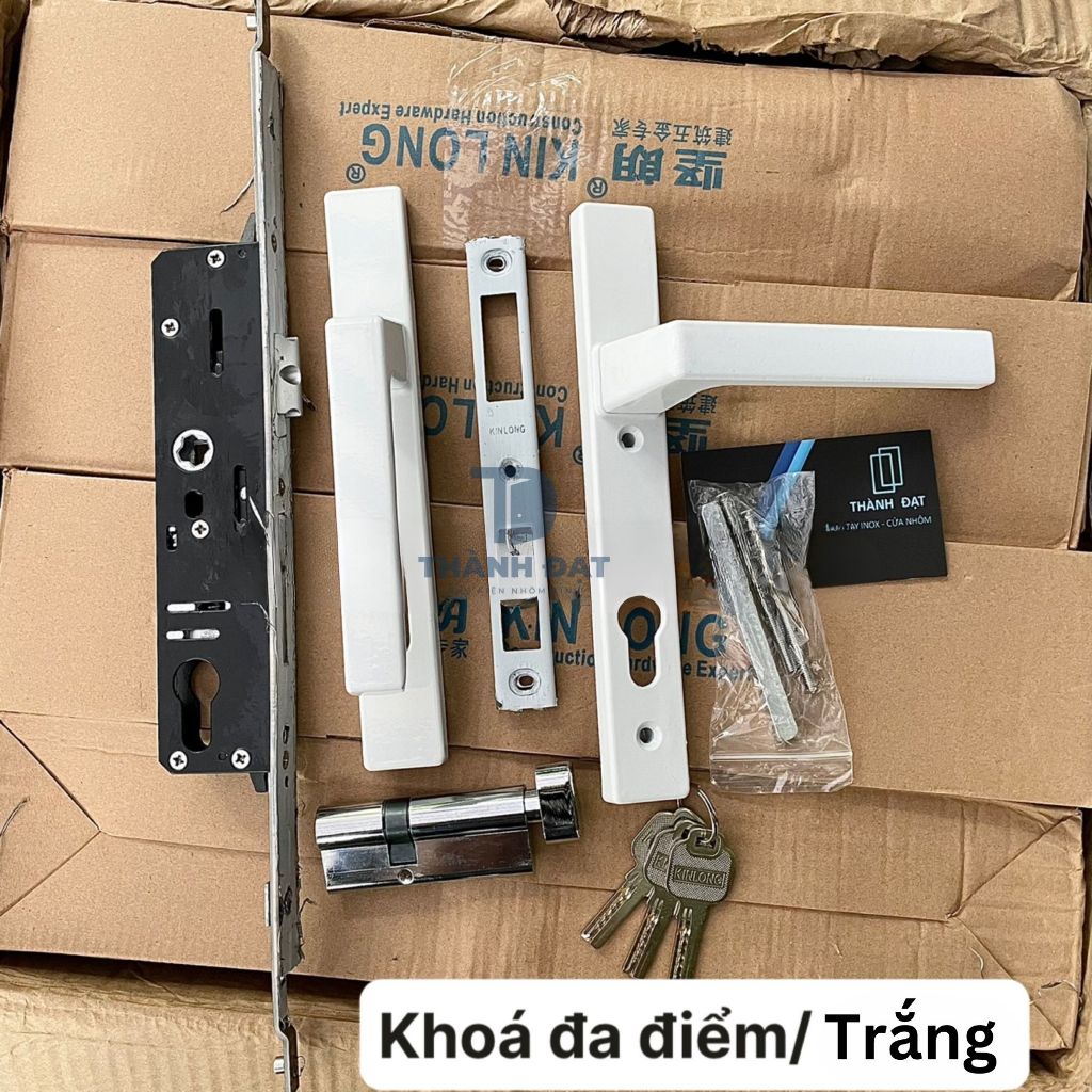 [Trọn bộ] Khóa cửa Kinlong ĐA ĐIỂM (Chọn màu Trắng, Đen, Xám) | Shopee ...