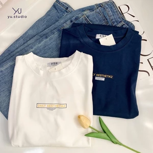 Áo thun nữ 3158 YUSTUDIO cotton khô form rộng tay lỡ mẫu AESTHETIKZ