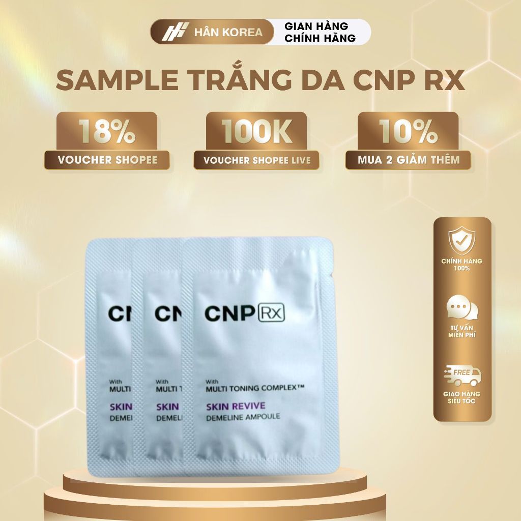 Combo 30 gói tinh chất dưỡng trắng CNP Skin Revive 1ml, Sample hủy nám ...