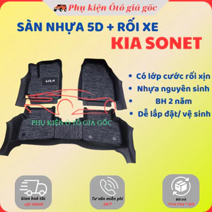 Thảm lót sàn NHỰA 5D TRÀN VIỀN xe Kia Sonet 2018 - 2025 Thảm NHỰA TPE 5D đúc nguyên khối theo xe - 2 hàng