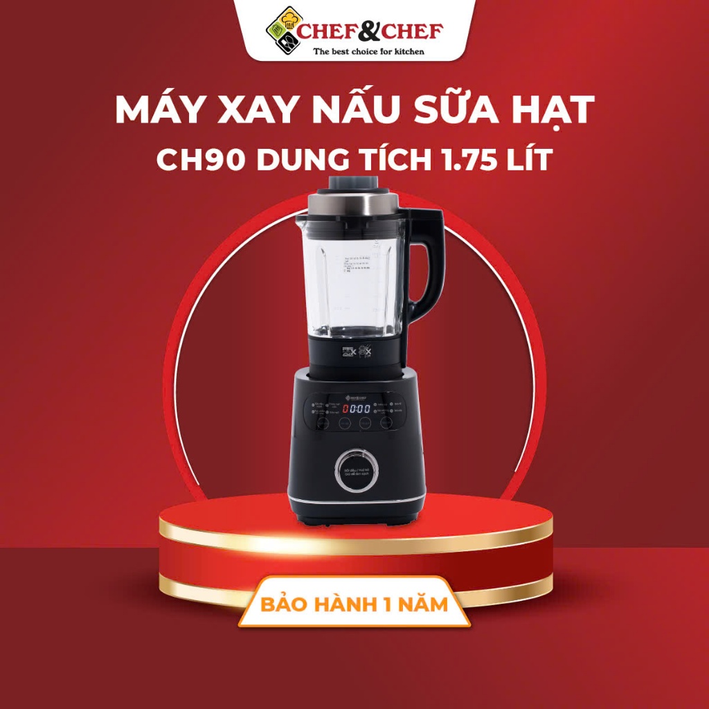Ảnh Máy Xay Nấu Sữa Hạt Đa Năng CHEF&CHEF CH90 – Bảng Điều Khiển Tiếng Việt, Xay Nhuyễn Dễ Dàng 1