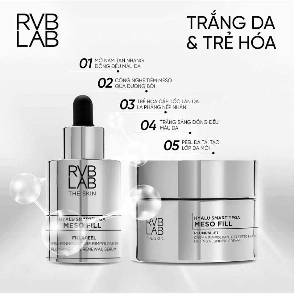 Bộ Dưỡng MESO FILL RVB LAB của Ý Trẻ Hóa Làm Mờ Nếp Nhăn, Nâng Cơ