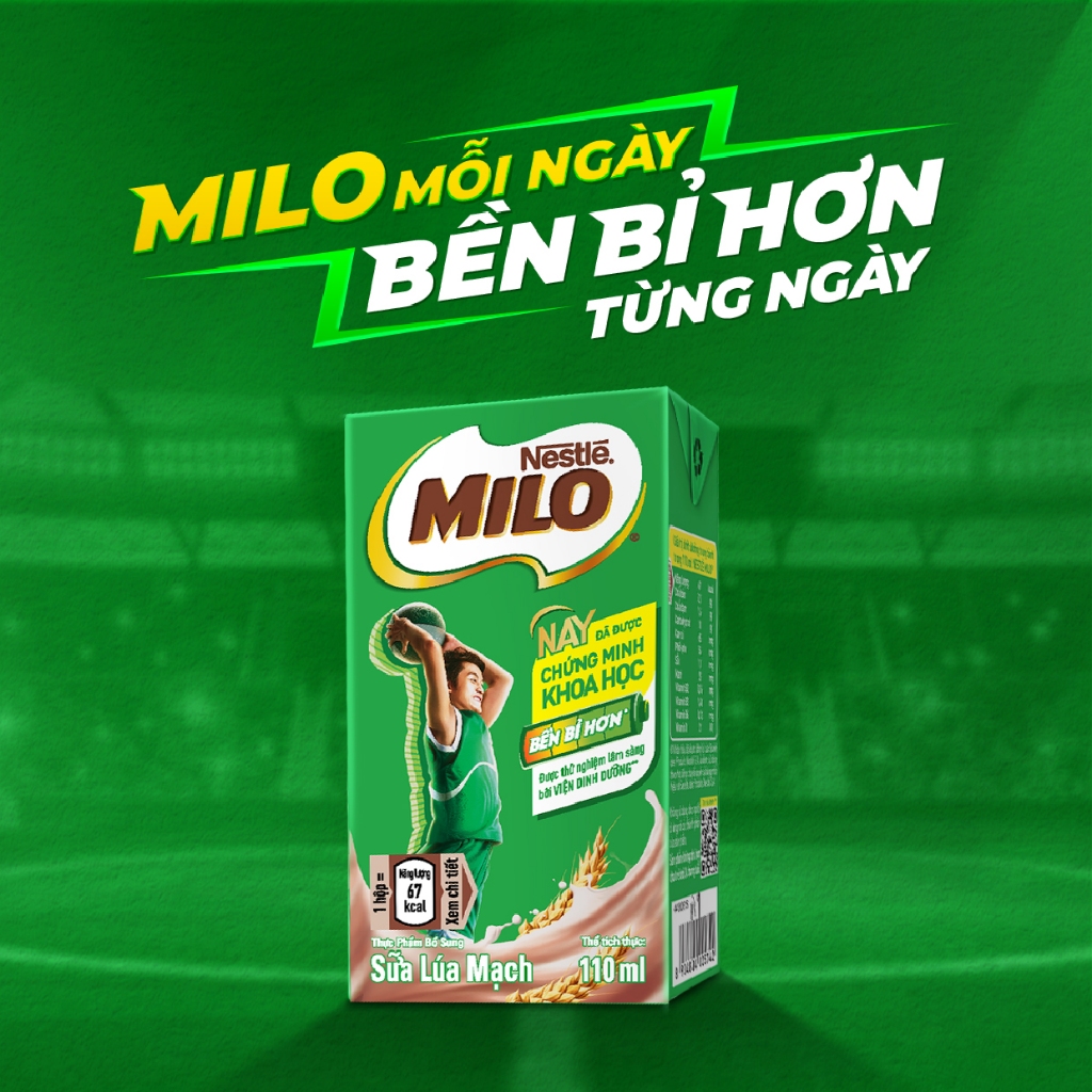 Ảnh Thùng 48 hộp sữa lúa mạch Nestlé MILO x 110ml (12x4x110ml) 1