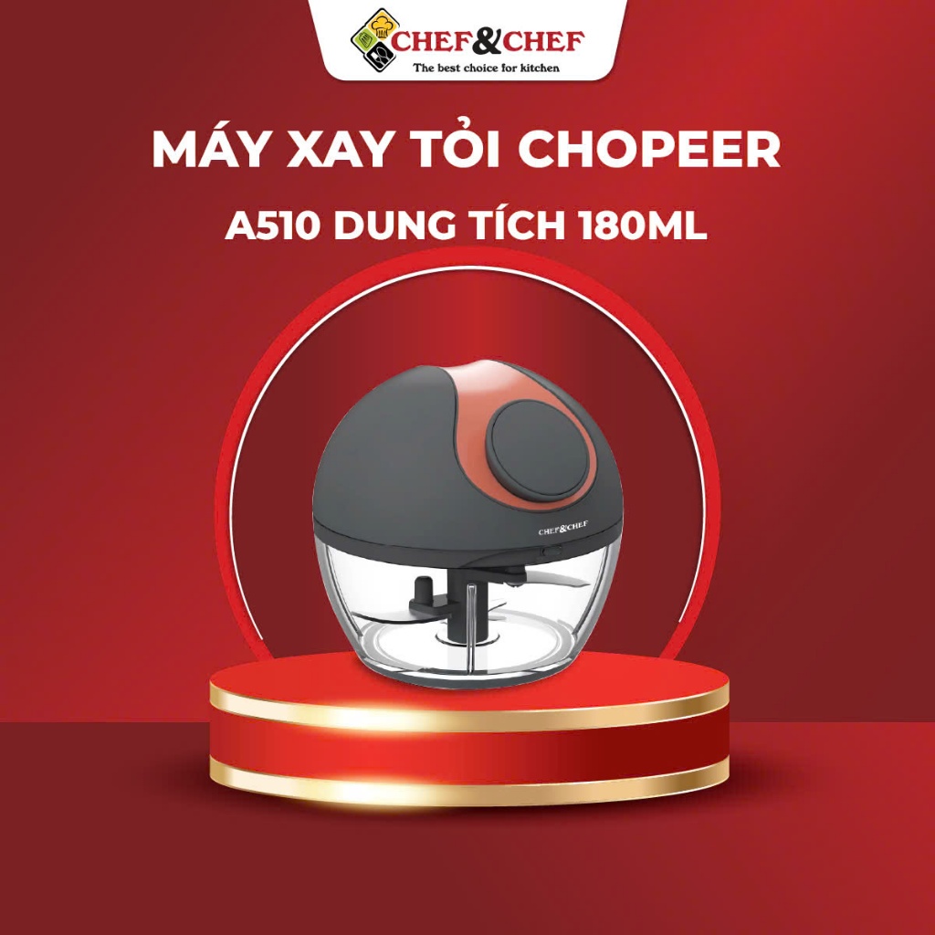 Ảnh Dụng Cụ Xay Tỏi Ớt CHEF&CHEF A510 180ml – Lưỡi Dao Sắc Bén, Xay Nhanh & Tiện Lợi 1